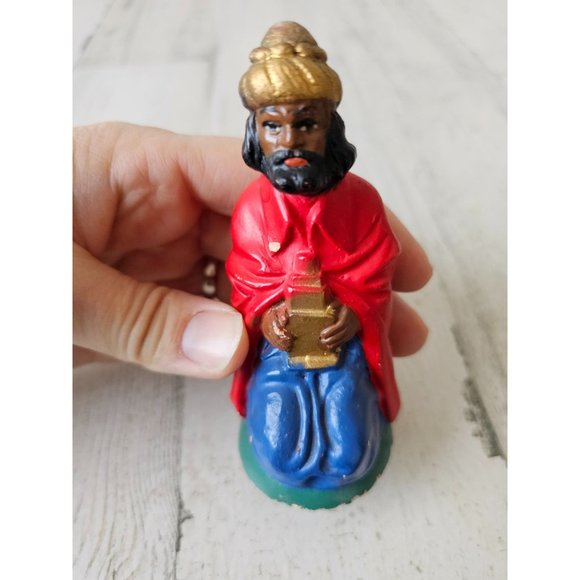 Vintage wiseman United States chalkware incense nativity village Xmas - Picture 7 of 9